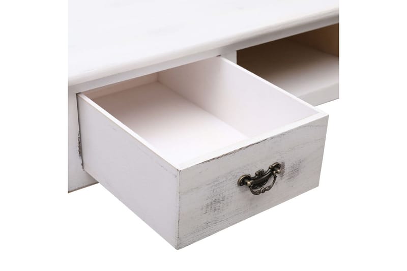 konsolbord 110 x 45 x 76 cm træ antik hvid - Entrébord - Konsolbord & sidebord