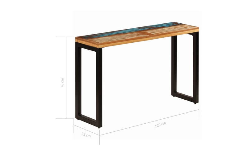 Konsolbord 120 X 35 X 76 Cm Massivt Genanvendt Træ Og Stål - Brun - Møbler - Borde - Aflastningsbord - Konsolbord & sidebord