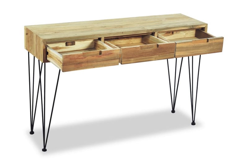 Konsolbord 120 X 35 X 76 Cm Massivt Teaktræ - Brun - Møbler - Borde - Aflastningsbord - Konsolbord & sidebord