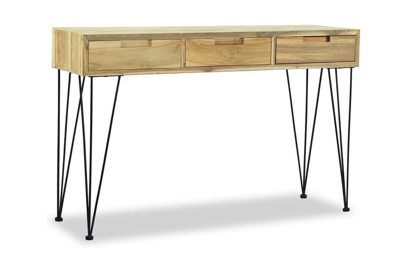 Konsolbord 120 X 35 X 76 Cm Massivt Teaktræ - Brun - Møbler - Borde - Aflastningsbord - Konsolbord & sidebord