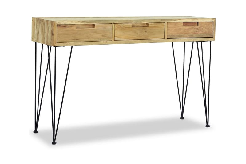 Konsolbord 120 X 35 X 76 Cm Massivt Teaktræ - Brun - Møbler - Borde - Aflastningsbord - Konsolbord & sidebord