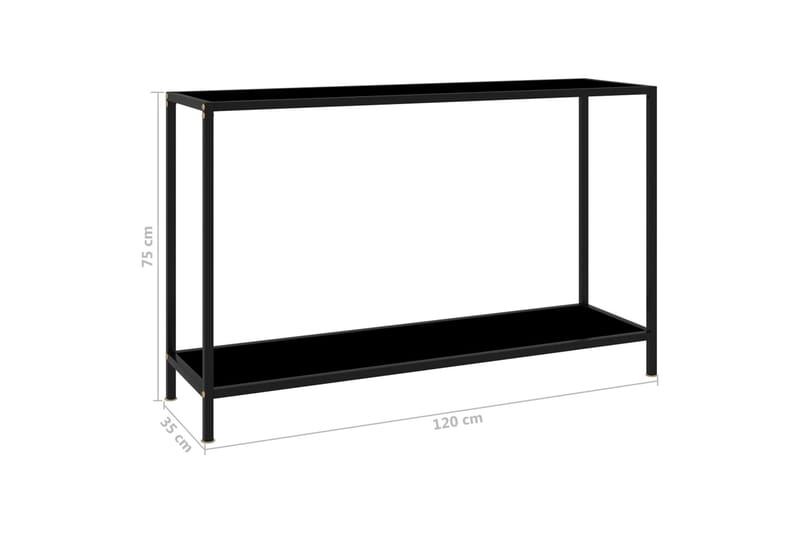 Konsolbord 120x35x75 cm hærdet glas sort - Sort - Møbler - Borde - Aflastningsbord - Konsolbord & sidebord