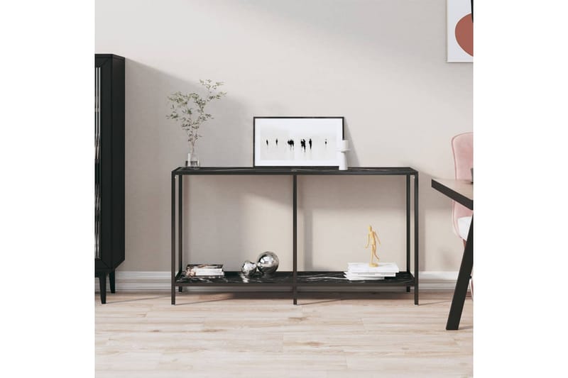 konsolbord 140x35x75,5 cm hærdet glas sort - Sort - Møbler - Borde - Aflastningsbord - Konsolbord & sidebord