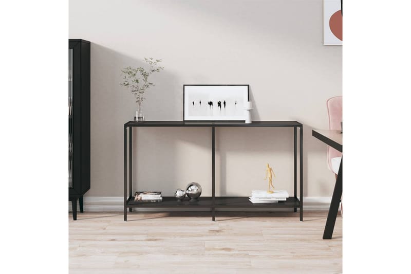 konsolbord 140x35x75,5 cm hærdet glas sort - Sort - Møbler - Borde - Aflastningsbord - Konsolbord & sidebord