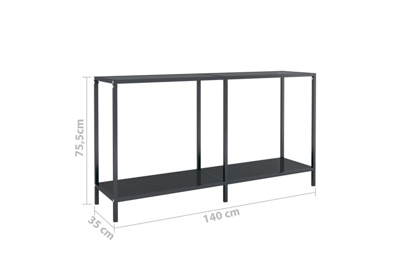konsolbord 140x35x75,5 cm hærdet glas sort - Sort - Møbler - Borde - Aflastningsbord - Konsolbord & sidebord