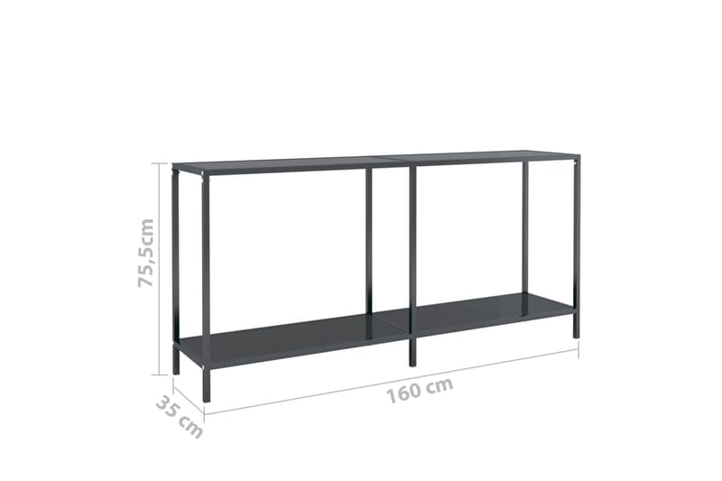 konsolbord 160x35x75,5 cm hærdet glas sort - Sort - Møbler - Borde - Aflastningsbord - Konsolbord & sidebord