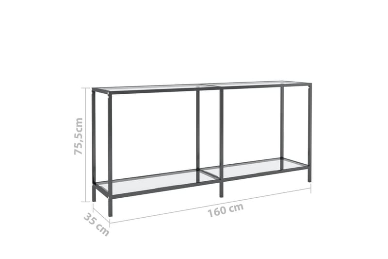 konsolbord 160x35x75,5 cm hærdet glas transparent - gennemsigtig - Møbler - Borde - Aflastningsbord - Konsolbord & sidebord
