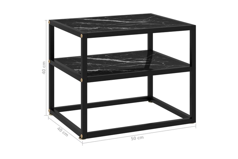 Konsolbord 50x40x40 cm hærdet glas sort - Sort - Entrébord - Konsolbord & sidebord