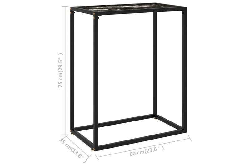 konsolbord 60x35x75 cm hærdet glas sort - Sort - Møbler - Borde - Aflastningsbord - Konsolbord & sidebord