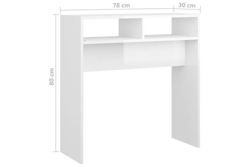 konsolbord 78x30x80 cm spånplade hvid højglans - Hvid - Entrébord - Konsolbord & sidebord