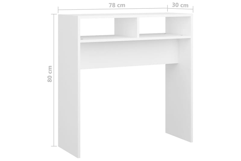 konsolbord 78x30x80 cm spånplade hvid - Hvid - Entrébord - Konsolbord & sidebord