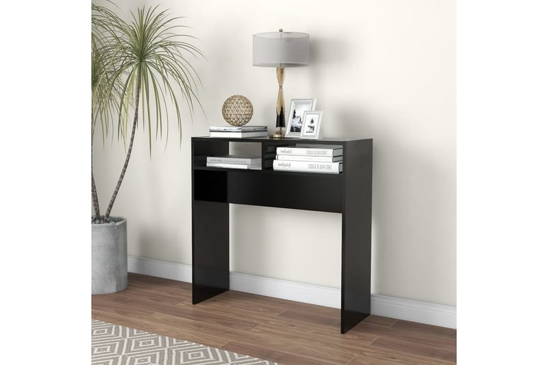 konsolbord 78x30x80 cm spånplade sort - Sort - Møbler - Borde - Aflastningsbord - Konsolbord & sidebord