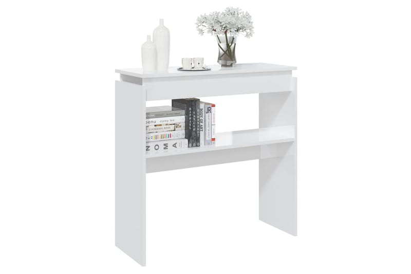 konsolbord 80x30x80 cm spånplade hvid højglans - Hvid - Møbler - Borde - Aflastningsbord - Konsolbord & sidebord