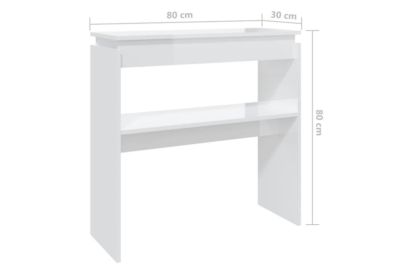 konsolbord 80x30x80 cm spånplade hvid højglans - Hvid - Møbler - Borde - Aflastningsbord - Konsolbord & sidebord