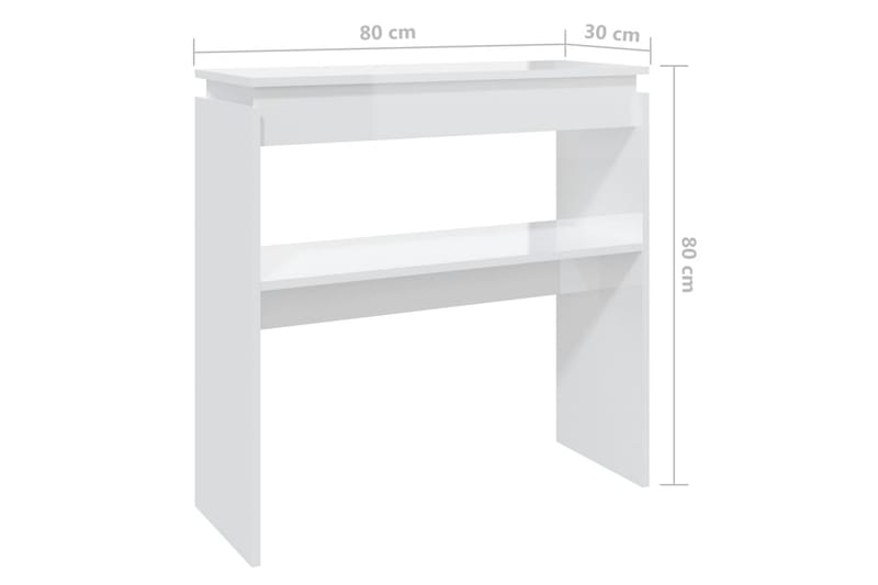 konsolbord 80x30x80 cm spånplade hvid højglans - Hvid - Entrébord - Konsolbord & sidebord