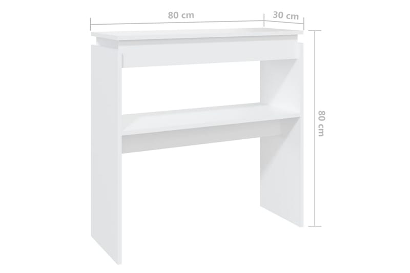 konsolbord 80x30x80 cm spånplade hvid - Hvid - Entrébord - Konsolbord & sidebord