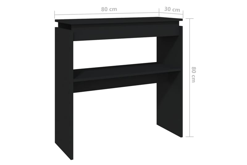 konsolbord 80x30x80 cm spånplade sort - Sort - Møbler - Borde - Aflastningsbord - Konsolbord & sidebord