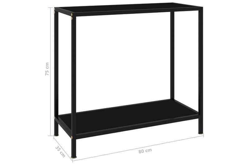 Konsolbord 80x35x75 cm hærdet glas sort - Sort - Møbler - Borde - Aflastningsbord - Konsolbord & sidebord