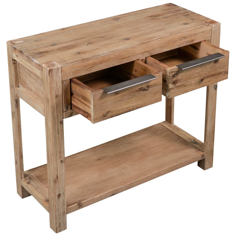 Konsolbord 82 X 33 X 73 Cm Massivt Akacietræ - Brun - Møbler - Borde - Aflastningsbord - Konsolbord & sidebord