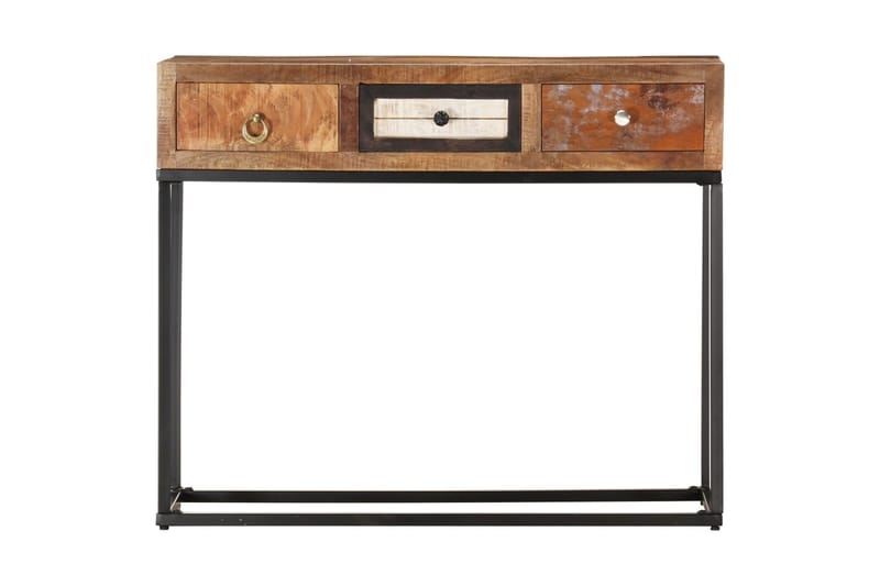 Konsolbord 90x30x75 cm Massivt Genanvendt Træ Guldfarvet - Brun - Møbler - Borde - Aflastningsbord - Konsolbord & sidebord