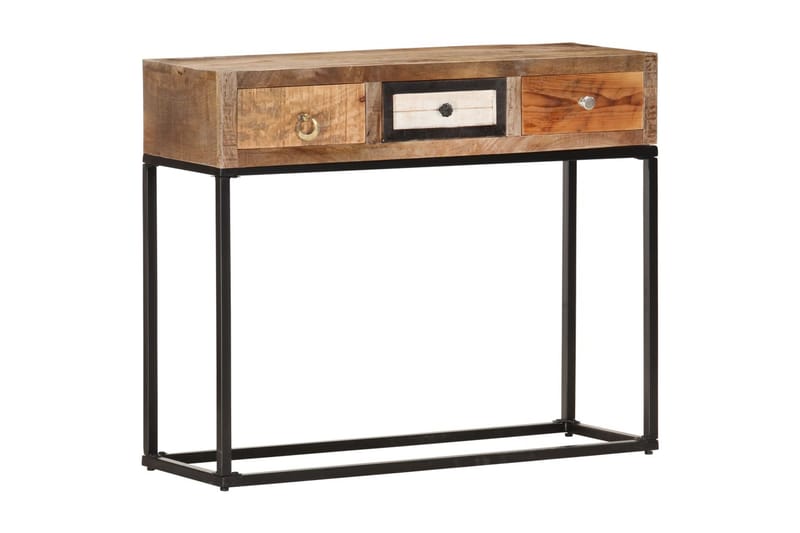 Konsolbord 90x30x75 cm Massivt Genanvendt Træ Guldfarvet - Brun - Møbler - Borde - Aflastningsbord - Konsolbord & sidebord