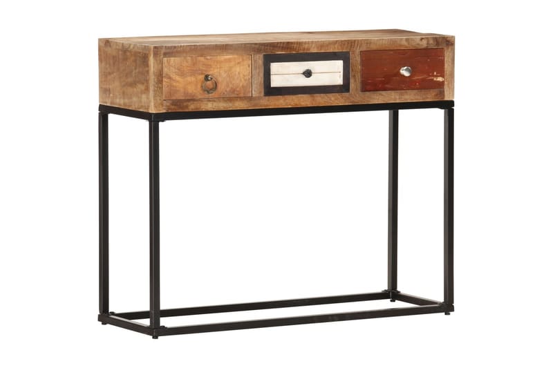 Konsolbord 90x30x75 cm Massivt Genanvendt Træ Guldfarvet - Brun - Møbler - Borde - Aflastningsbord - Konsolbord & sidebord