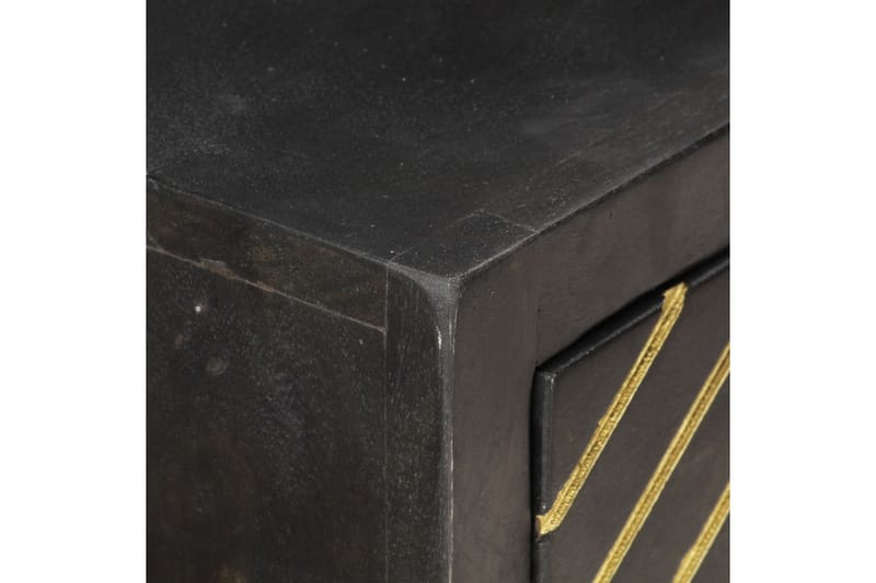 konsolbord 90x30x75 cm massivt mangotræ sort og guldfarvet - Sort - Entrébord - Konsolbord & sidebord