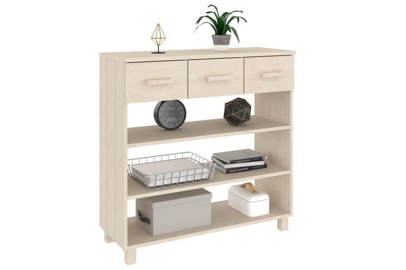 konsolbord 90x35x90 cm massivt fyrretræ gyldenbrun - Brun - Møbler - Borde - Aflastningsbord - Konsolbord & sidebord
