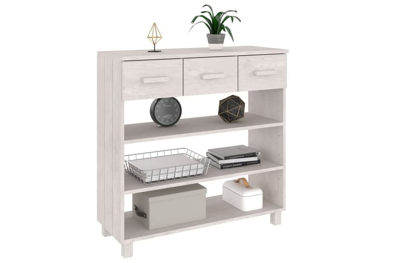 konsolbord 90x35x90 cm massivt fyrretræ hvid - Hvid - Møbler - Borde - Aflastningsbord - Konsolbord & sidebord