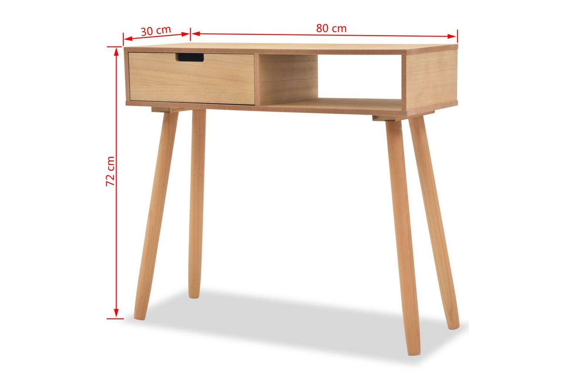 Konsolbord Massivt Fyrretræ 80 X 30 X 72 Cm Brun - Brun - Møbler - Borde - Aflastningsbord - Konsolbord & sidebord