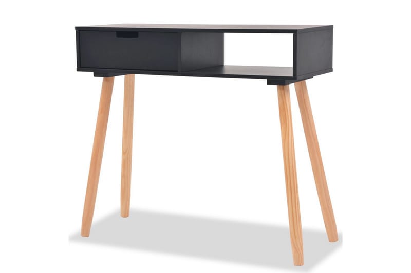 Konsolbord Massivt Fyrretræ 80 X 30 X 72 Cm Sort - Sort - Møbler - Borde - Aflastningsbord - Konsolbord & sidebord