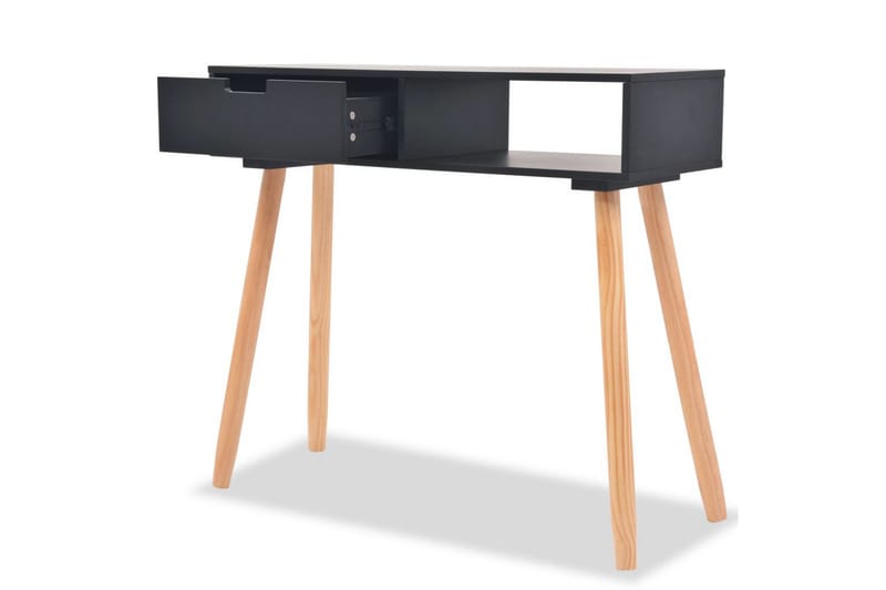 Konsolbord Massivt Fyrretræ 80 X 30 X 72 Cm Sort - Sort - Møbler - Borde - Aflastningsbord - Konsolbord & sidebord
