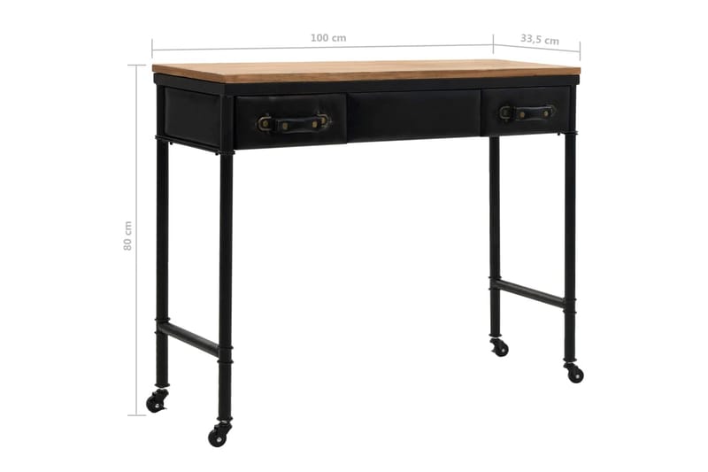 Konsolbord Mdf Og Grantræ 100 X 33,5 X 80 Cm - Sort - Møbler - Borde - Aflastningsbord - Konsolbord & sidebord