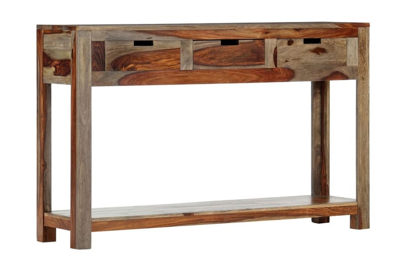 konsolbord med 3 skuffer 120 x 30 x 75 cm massiv sheeshamtræ - Grå - Entrébord - Konsolbord & sidebord