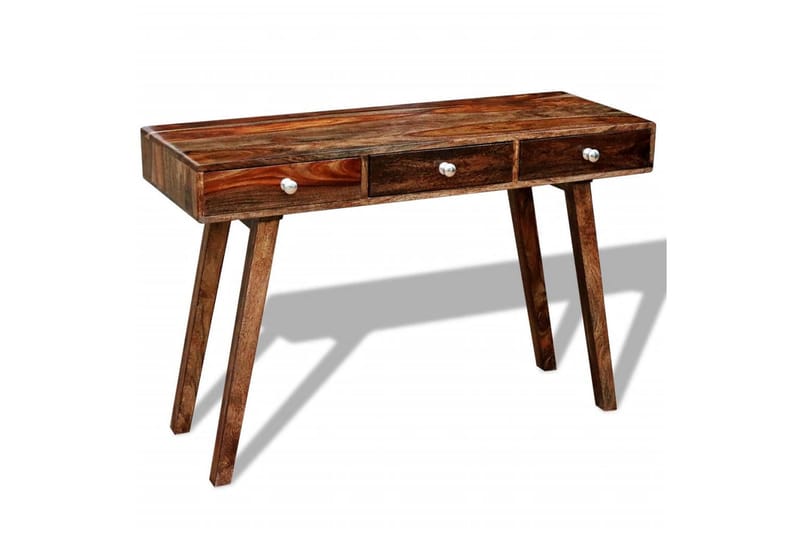 Konsolbord Med 3 Skuffer 76 Cm Massivt Sheeshamtræ - Brun - Møbler - Borde - Aflastningsbord - Konsolbord & sidebord