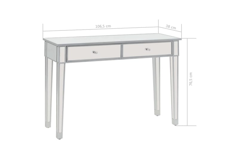 Konsolbord Med Spejl Mdf Og Glas 106,5 X 38 X 76,5 Cm - Sølv - Møbler - Borde - Aflastningsbord - Konsolbord & sidebord