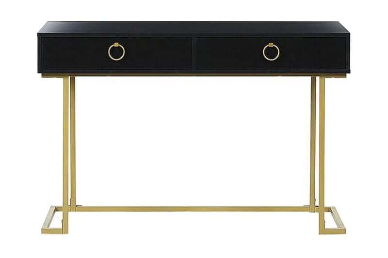Konsolbord / skrivebord sort / guld WESTPORT - Sort - Møbler - Borde - Aflastningsbord - Konsolbord & sidebord