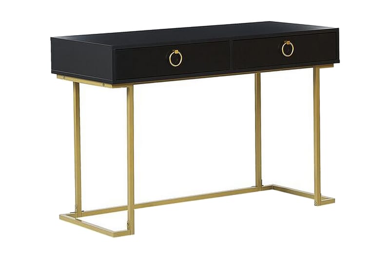 Konsolbord / skrivebord sort / guld WESTPORT - Sort - Møbler - Borde - Aflastningsbord - Konsolbord & sidebord