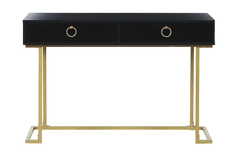 Konsolbord / skrivebord sort / guld WESTPORT, Sort