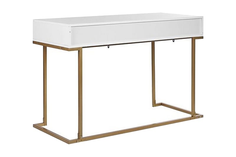 Konsolbord/skrivebord hvid/guld WESTPORT - Hvid - Møbler - Borde - Aflastningsbord - Konsolbord & sidebord