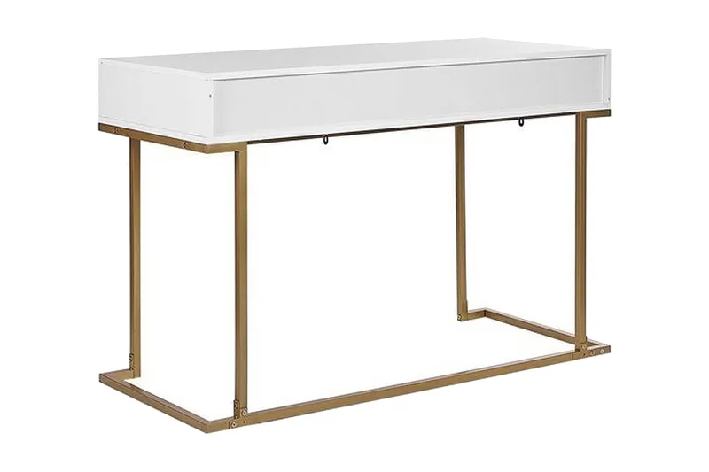 Konsolbord/skrivebord hvid/guld WESTPORT - Hvid - Møbler - Borde - Aflastningsbord - Konsolbord & sidebord