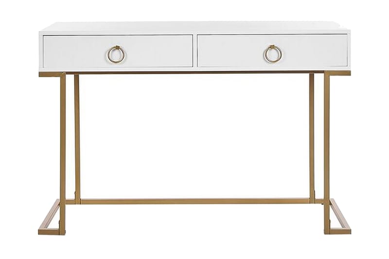Konsolbord/skrivebord hvid/guld WESTPORT, Hvid