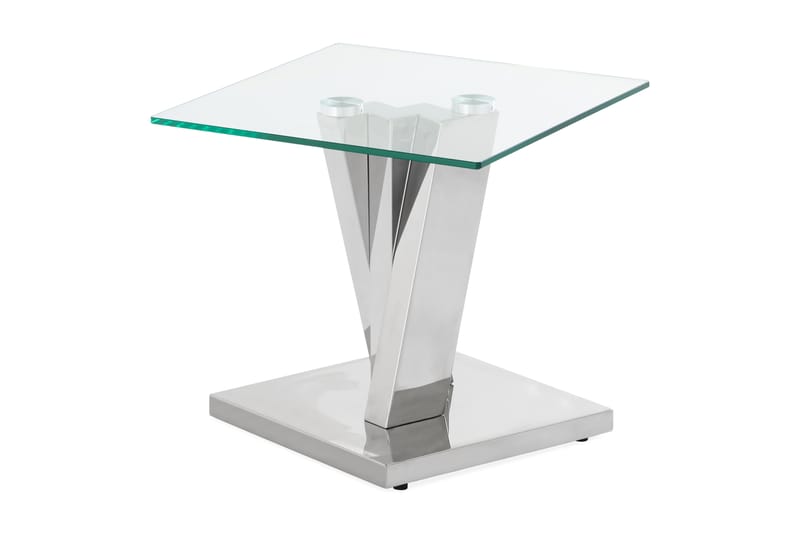 Laquetha Sidebord 50 cm - Rustfri Stål/Glas/Transparent - Entrébord - Konsolbord & sidebord