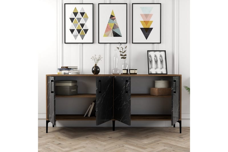 Levents Konsolbord 180 cm - Valnød / sort - Møbler - Borde - Aflastningsbord - Konsolbord & sidebord