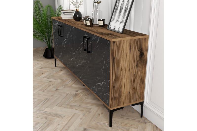 Levents Konsolbord 180 cm - Valnød / sort - Møbler - Borde - Aflastningsbord - Konsolbord & sidebord