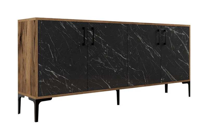 Levents Konsolbord 180 cm, Valnød / sort