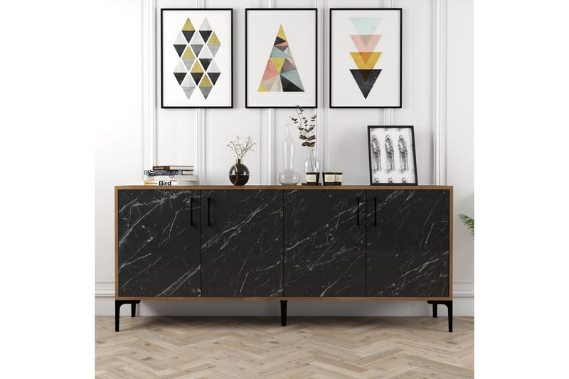 Levents Konsolbord 180 cm - Valnød / sort - Møbler - Borde - Aflastningsbord - Konsolbord & sidebord