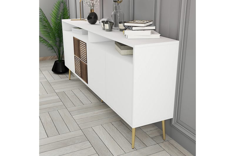 Lissione Konsolbord 180 cm - Guld/Hvid - Møbler - Borde - Aflastningsbord - Konsolbord & sidebord