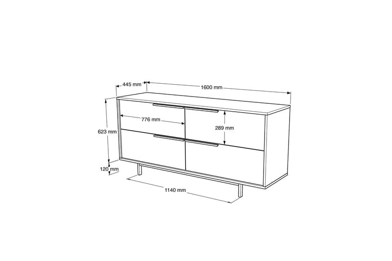 Liyakat Konsolbord 160 cm - Hvid - Entrébord - Konsolbord & sidebord