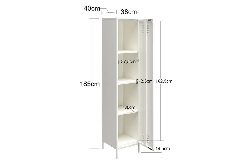 Konsolbord Loft24 Højskab Mission District 38x40x185 cm, Sort Svart - Møbler - Borde - Aflastningsbord - Entrébord